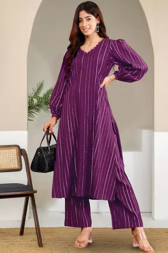 Women A- Line Kurta With Trousers