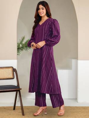 Women A- Line Kurta With Trousers 6