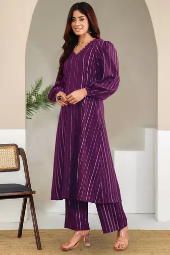 Women A- Line Kurta With Trousers