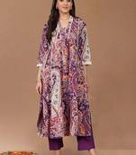 Paisley Printed Square-Neck Pure Cotton Straight Kurta With Trouser