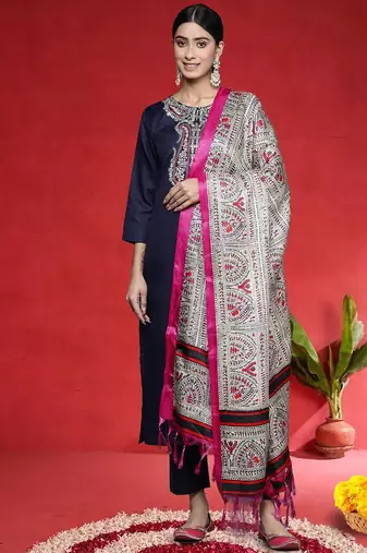 Women Paisley Embroidered Kurta with Trousers & Dupatta