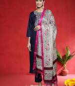 Women Paisley Embroidered Kurta with Trousers & Dupatta