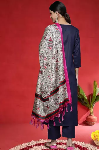 Women Paisley Embroidered Kurta with Trousers & Dupatta