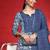 Women Abstract Printed Mirror Work Pure Cotton Kurta With Trousers & Dupatta