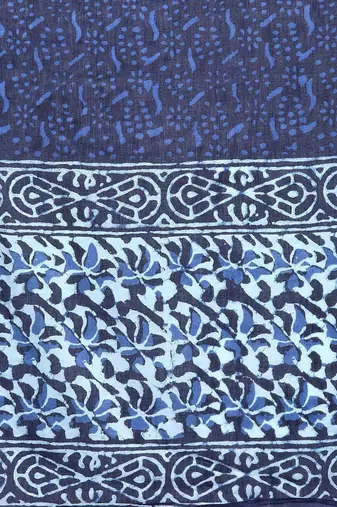 Women Abstract Printed Mirror Work Pure Cotton Kurta With Trousers & Dupatta