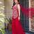 Gajri embroidered georgette silk straight sharara salwar suit set with dupatta