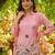 Peach embroidered heavy viscose kurta palazzo set with embroidered jacket