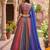 multicolor butti woven soft silk leriya print lehenga set with blouse & dupatta - full stitched free size