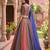 multicolor butti woven soft silk leriya print lehenga set with blouse & dupatta - full stitched free size