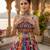 multicolor shibori printed faux gorgette lehenga set with gamthi work top - full stitched free size