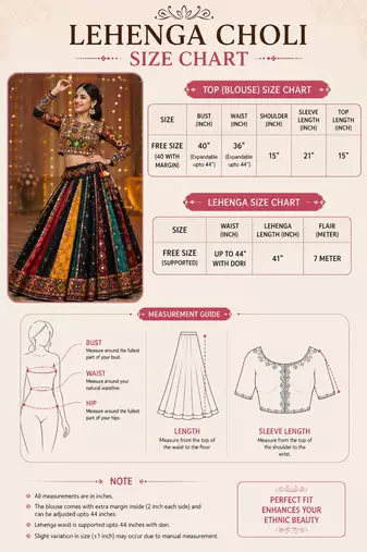multicolor shibori printed faux gorgette lehenga set with gamthi work top - full stitched free size
