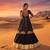 black rayon cotton zari border chaniya choli with mirror work top - full stitched free size