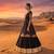 black rayon cotton zari border chaniya choli with mirror work top - full stitched free size