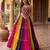 multicolor frilled rayon cotton kutchi mirror work lehenga set with fancy top - full stitched free size