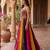 multicolor frilled rayon cotton kutchi mirror work lehenga set with fancy top - full stitched free size
