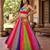multicolor printed faux gorgette designer lehenga set with stitched blouse - full stitched free size