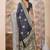 Charcoal grey zari & thread work satin designer saree for women with blouse
