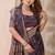 Dark purple zari & tassel work satin designer saree for women with blouse