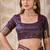 Dark purple zari & tassel work satin designer saree for women with blouse