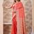 Coral zari & thread work satin designer saree for women with blouse