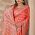 Coral zari & thread work satin designer saree for women with blouse