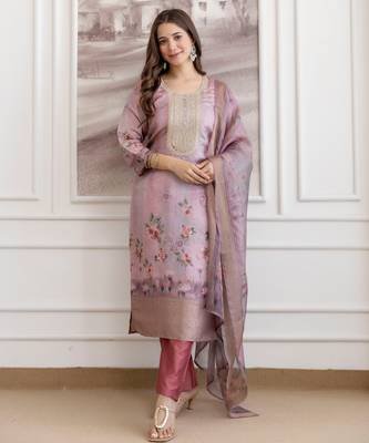 Pink smart readymade fancy graceful suit  1
