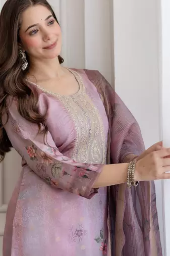 Pink smart readymade fancy graceful suit 
