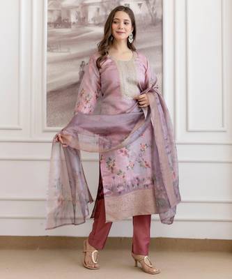 Pink smart readymade fancy graceful suit  4