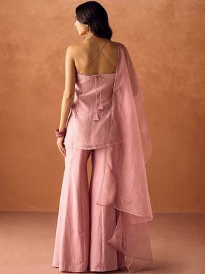 Pink smart readymade fancy graceful suit  2