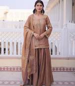 Peach smart readymade fancy graceful suit 