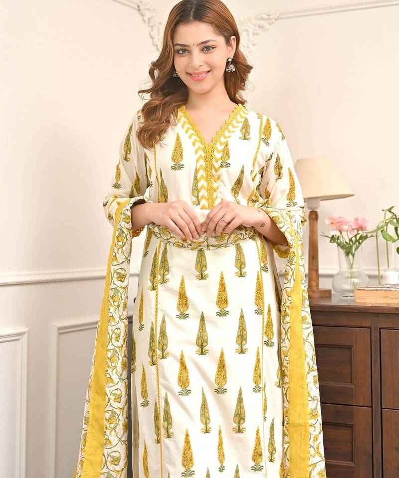 Yellow smart readymade fancy graceful suit 