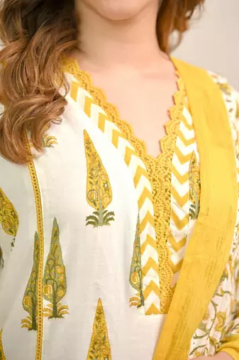 Yellow smart readymade fancy graceful suit 