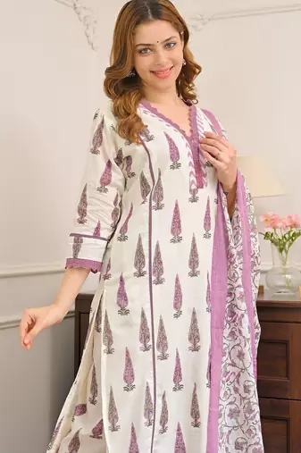 Purple smart readymade fancy graceful suit 