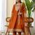 Rust silk blend fabric embroidered work fancy kurta set