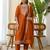 Rust silk blend fabric embroidered work fancy kurta set