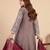 Grey silk blend fabric embroidered work fancy kurta set
