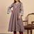 Grey silk blend fabric embroidered work fancy kurta set