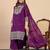 Purple silk blend fabric embroidered work fancy kurta set