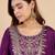 Purple silk blend fabric embroidered work fancy kurta set