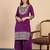 Purple silk blend fabric embroidered work fancy kurta set
