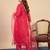 Pink silk blend fabric embroidered work fancy kurta set