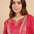 Pink silk blend fabric embroidered work fancy kurta set