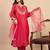Pink silk blend fabric embroidered work fancy kurta set