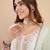 Off white silk blend fabric embroidered work fancy kurta set