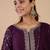 Wine silk blend fabric embroidered work fancy kurta set