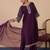 Wine silk blend fabric embroidered work fancy kurta set