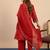 Rust silk blend fabric embroidered work fancy kurta set
