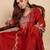 Rust silk blend fabric embroidered work fancy kurta set