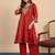 Rust silk blend fabric embroidered work fancy kurta set