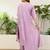 Lavender roman silk fabric embroidered work fancy kurta set
